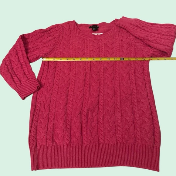 H&M New Cableknit Crewneck Sweater Pink Fuchsia Women Size Small NWT - Picture 5 of 11